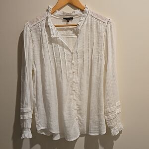 White Ruffled Women's Top